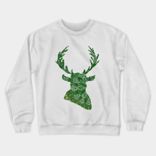 Green Mandala Deer Silhouette Crewneck Sweatshirt